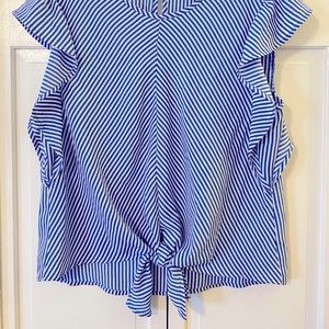 Blue/White Stripe Shirt, size Lg